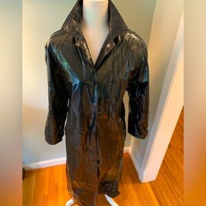 Wippette Vintage 80’s Black Vinyl Trench Coat, M